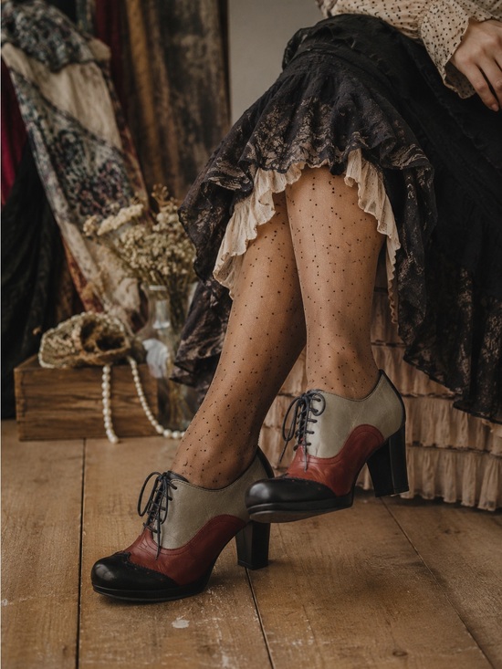 Mjus Shoes - MJUS Leather Oxford Heels Colorblock EU 40 Spain Retro Art Boho Lagenlook Shoes